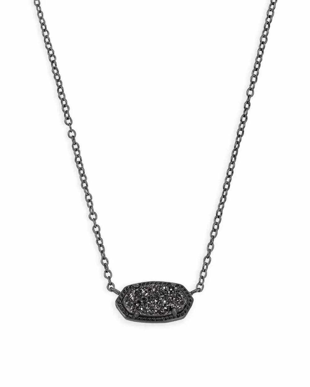 Kendra Scott Elisa Pendant Necklace in Black Drusy
